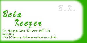 bela keczer business card